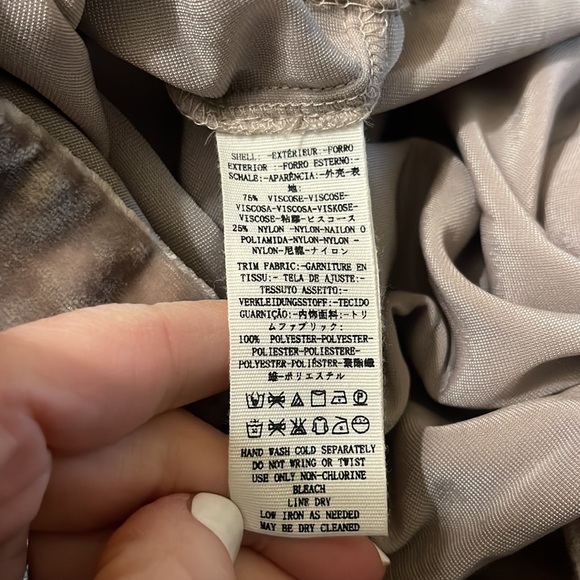 Free People long sleeve taupe velvet dress - Picture 9 of 10